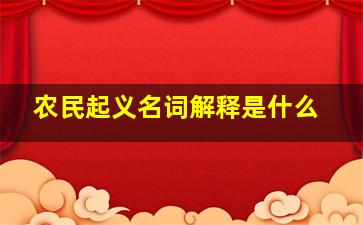 农民起义名词解释是什么