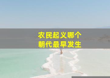 农民起义哪个朝代最早发生