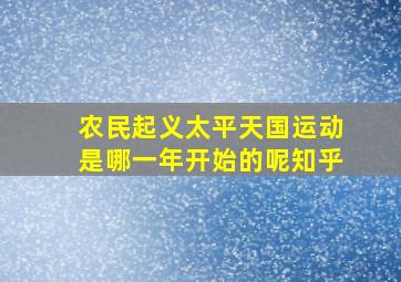 农民起义太平天国运动是哪一年开始的呢知乎