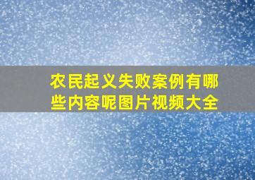 农民起义失败案例有哪些内容呢图片视频大全