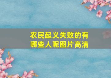 农民起义失败的有哪些人呢图片高清