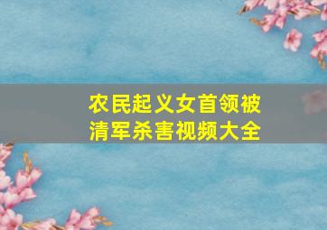 农民起义女首领被清军杀害视频大全