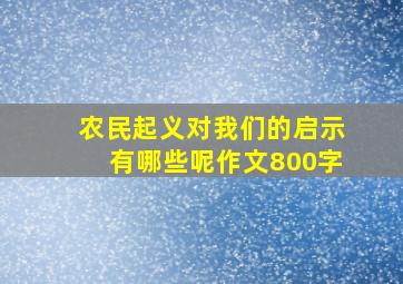 农民起义对我们的启示有哪些呢作文800字