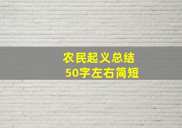 农民起义总结50字左右简短