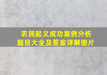 农民起义成功案例分析题目大全及答案详解图片