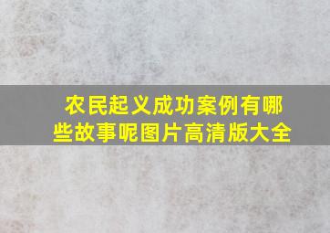 农民起义成功案例有哪些故事呢图片高清版大全