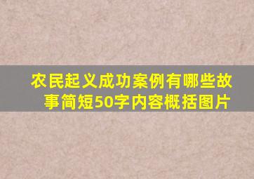 农民起义成功案例有哪些故事简短50字内容概括图片