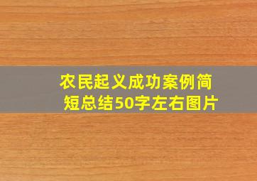 农民起义成功案例简短总结50字左右图片