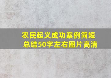 农民起义成功案例简短总结50字左右图片高清