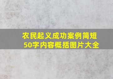 农民起义成功案例简短50字内容概括图片大全