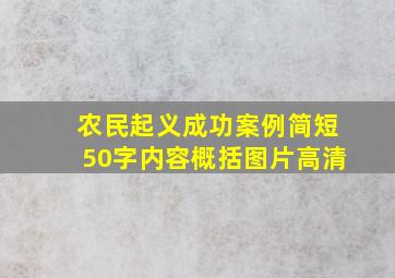 农民起义成功案例简短50字内容概括图片高清