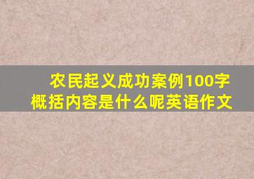 农民起义成功案例100字概括内容是什么呢英语作文