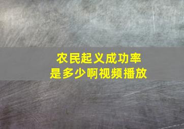 农民起义成功率是多少啊视频播放