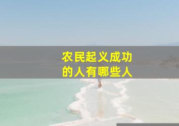 农民起义成功的人有哪些人