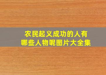 农民起义成功的人有哪些人物呢图片大全集