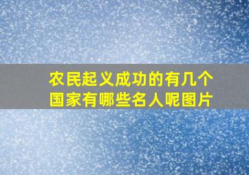 农民起义成功的有几个国家有哪些名人呢图片