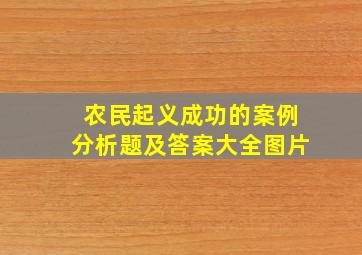 农民起义成功的案例分析题及答案大全图片