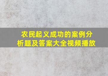 农民起义成功的案例分析题及答案大全视频播放