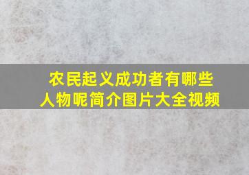 农民起义成功者有哪些人物呢简介图片大全视频