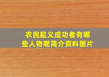 农民起义成功者有哪些人物呢简介资料图片