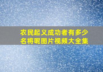 农民起义成功者有多少名将呢图片视频大全集