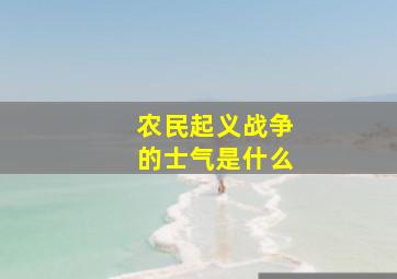 农民起义战争的士气是什么