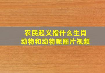 农民起义指什么生肖动物和动物呢图片视频