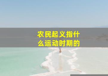 农民起义指什么运动时期的