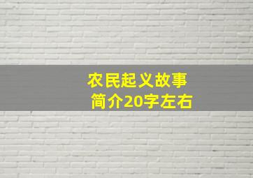 农民起义故事简介20字左右