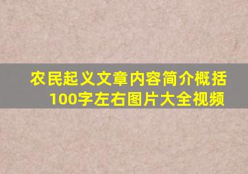 农民起义文章内容简介概括100字左右图片大全视频