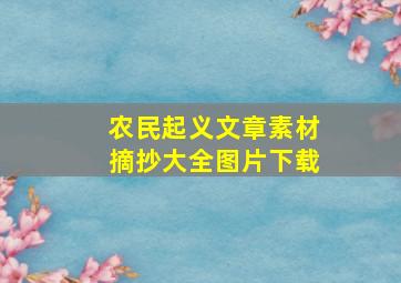 农民起义文章素材摘抄大全图片下载