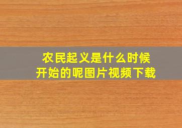 农民起义是什么时候开始的呢图片视频下载