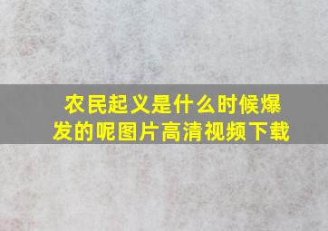 农民起义是什么时候爆发的呢图片高清视频下载