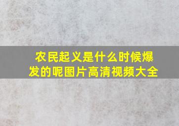 农民起义是什么时候爆发的呢图片高清视频大全