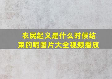 农民起义是什么时候结束的呢图片大全视频播放