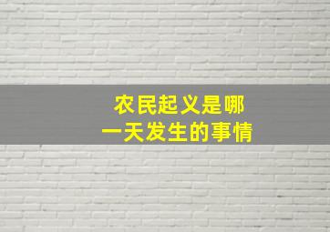 农民起义是哪一天发生的事情