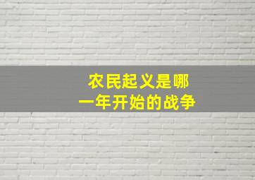 农民起义是哪一年开始的战争