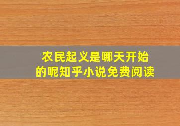 农民起义是哪天开始的呢知乎小说免费阅读