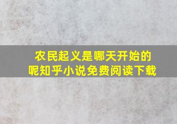 农民起义是哪天开始的呢知乎小说免费阅读下载