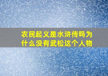 农民起义是水浒传吗为什么没有武松这个人物