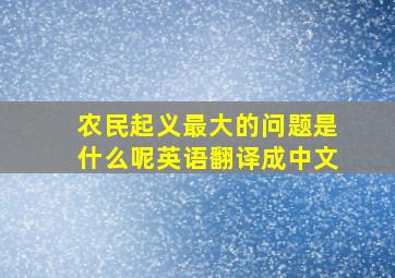 农民起义最大的问题是什么呢英语翻译成中文