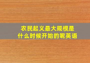 农民起义最大规模是什么时候开始的呢英语