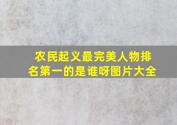 农民起义最完美人物排名第一的是谁呀图片大全