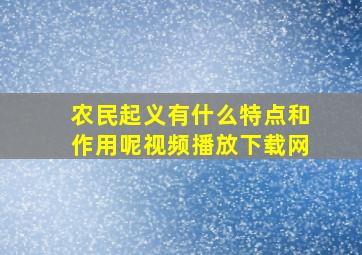 农民起义有什么特点和作用呢视频播放下载网