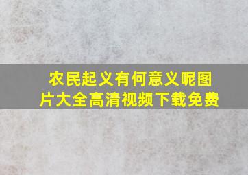 农民起义有何意义呢图片大全高清视频下载免费