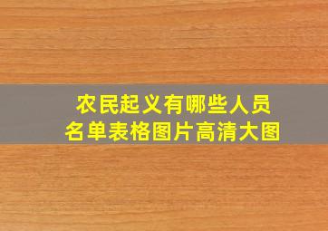 农民起义有哪些人员名单表格图片高清大图