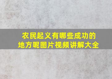 农民起义有哪些成功的地方呢图片视频讲解大全