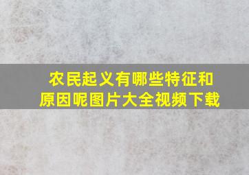 农民起义有哪些特征和原因呢图片大全视频下载