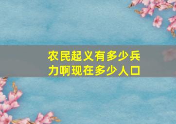 农民起义有多少兵力啊现在多少人口