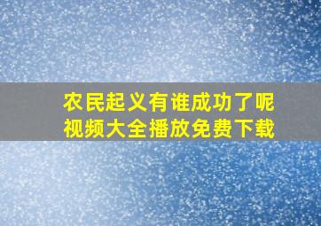 农民起义有谁成功了呢视频大全播放免费下载